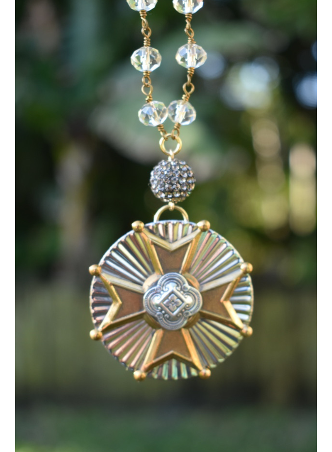1960's French Maltese Cross Pendant