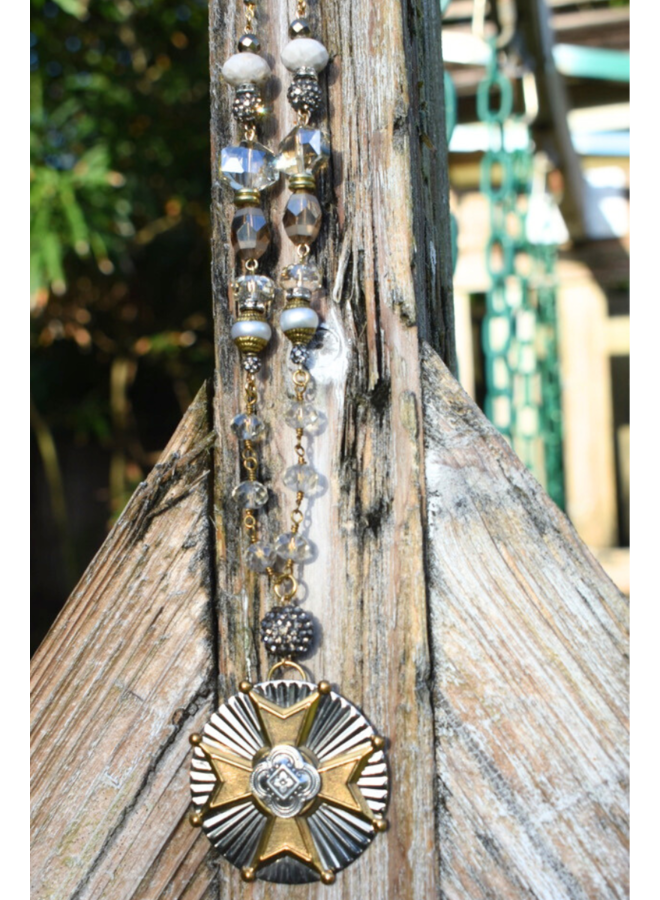 1960's French Maltese Cross Pendant