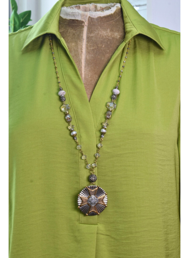 1960's French Maltese Cross Pendant