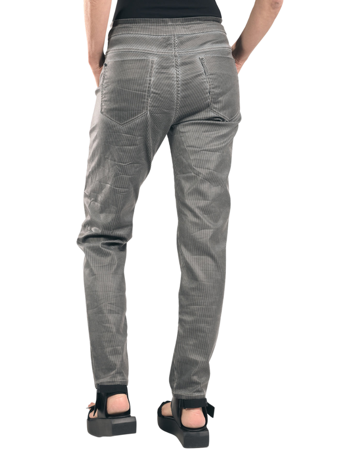 Alembika Iconic Stretch Jeans In Black Pinstripes