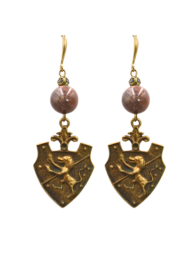 Lion Shield Earrings
