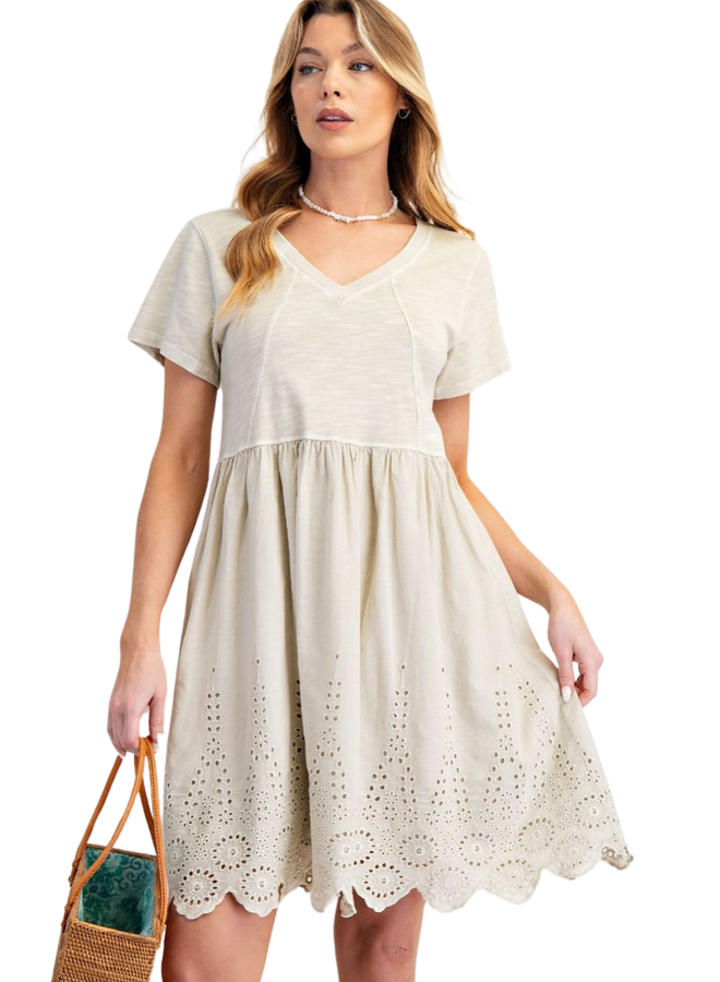 Eyelet Dress In Ecru