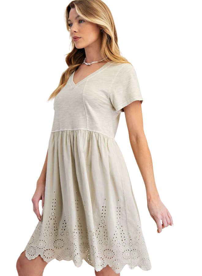 Eyelet Dress In Ecru