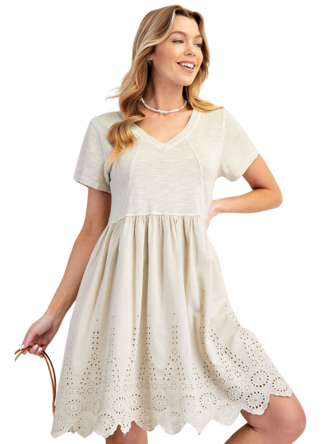 Eyelet Dress In Ecru