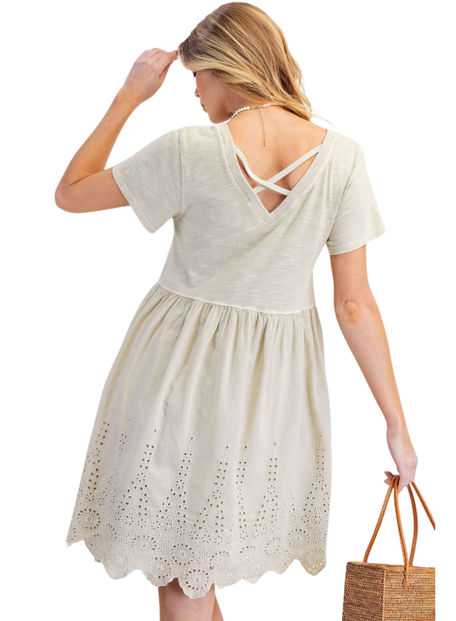 Eyelet Dress In Ecru
