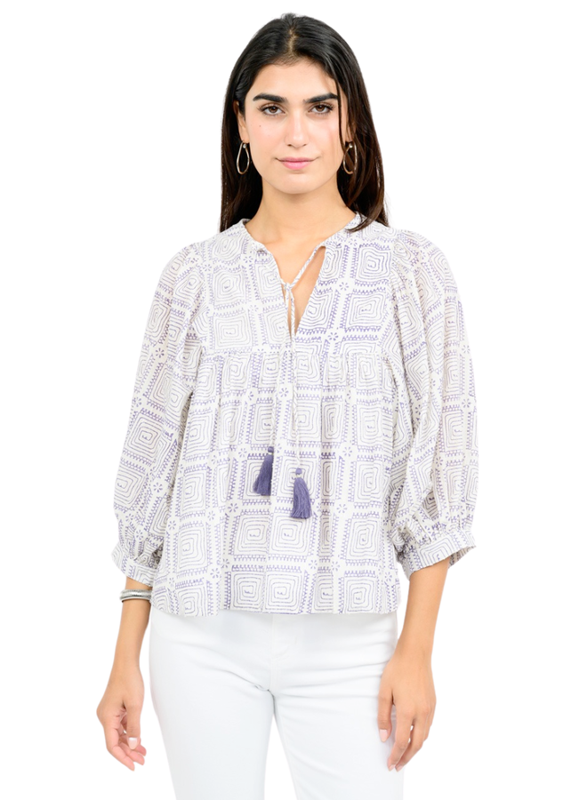 Ivy Jane Maze Block Print Top