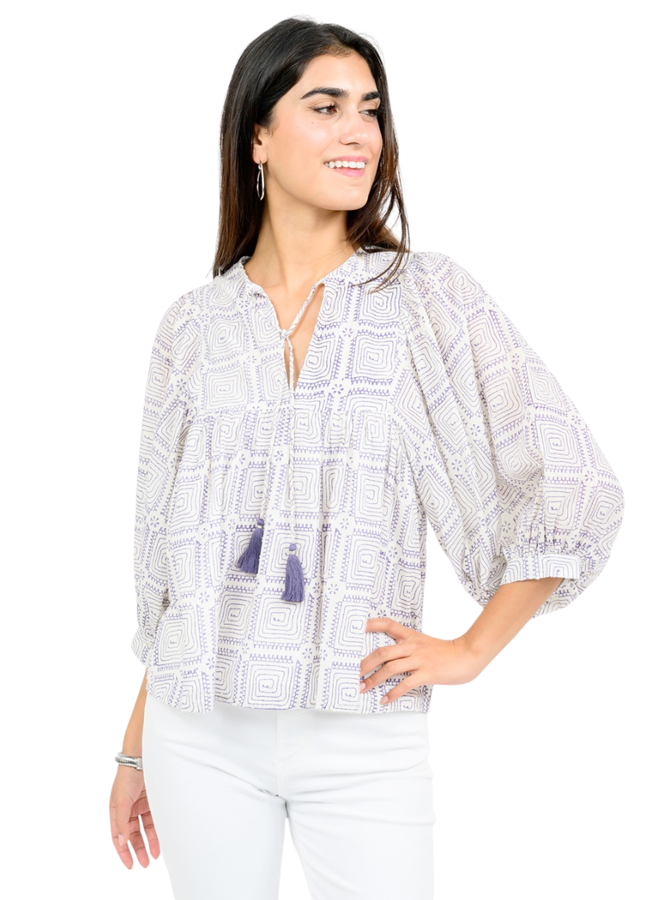 Ivy Jane Maze Block Print Top