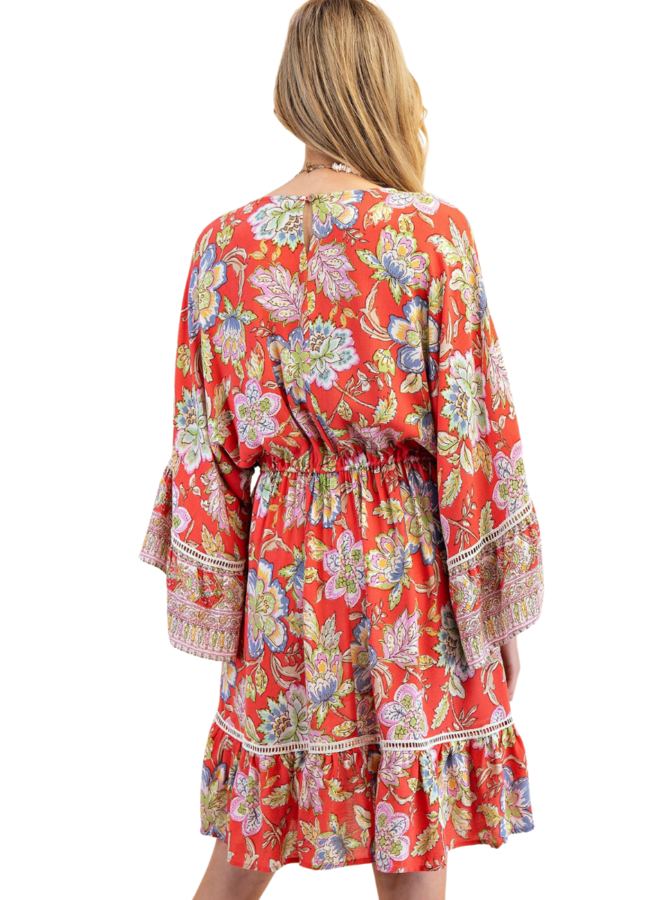Coral Floral Dress