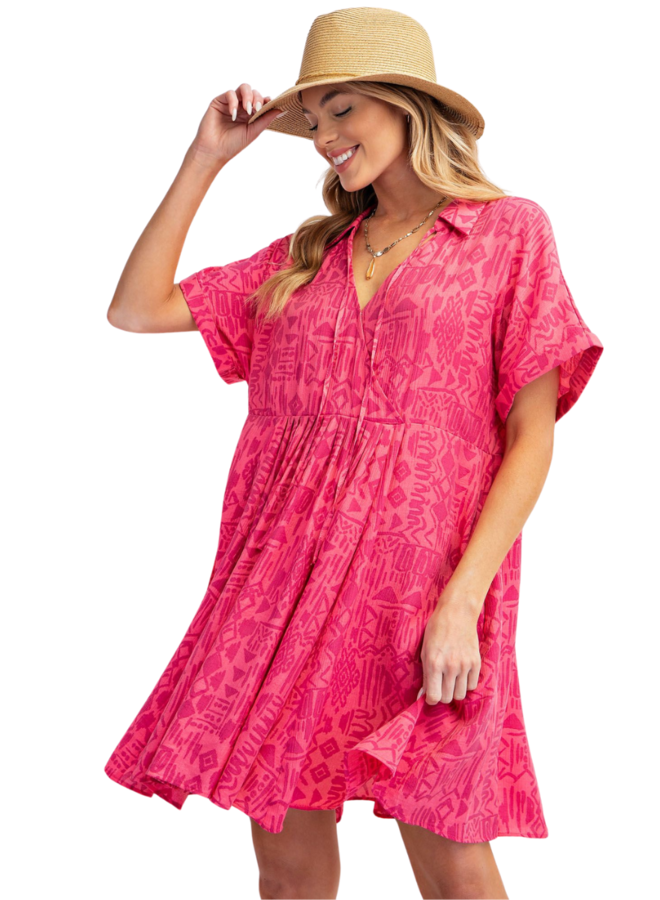 Ivory Coast Dress In Coral Pink