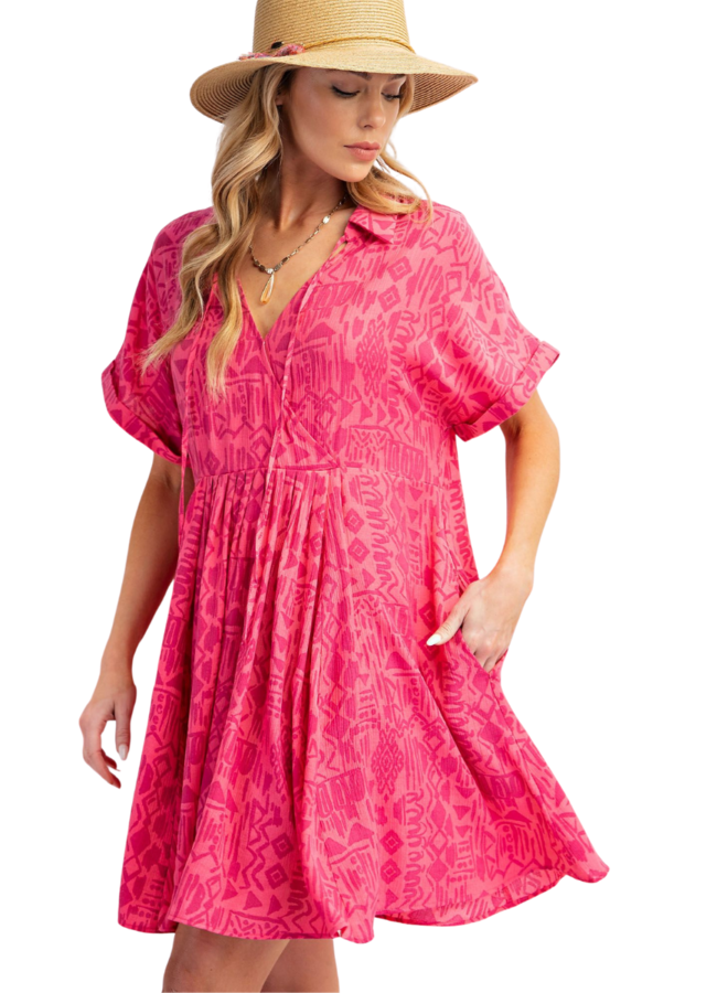 Ivory Coast Dress In Coral Pink