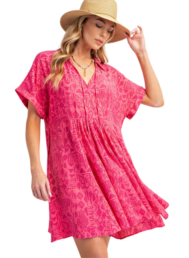 Ivory Coast Dress In Coral Pink