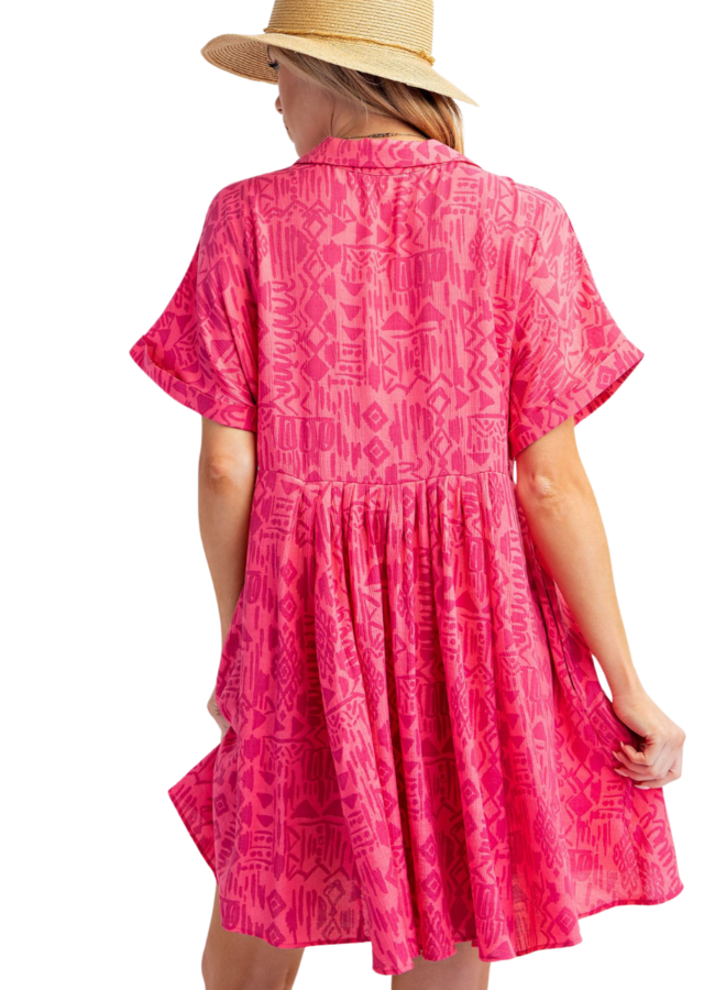 Ivory Coast Dress In Coral Pink