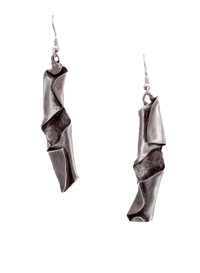 Folded Pewter Earrings