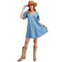 Puff Sleeve Denim Dress