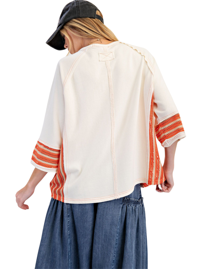 Peace Patch Crocheted Pullover