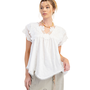 Flower Eyelet White Top
