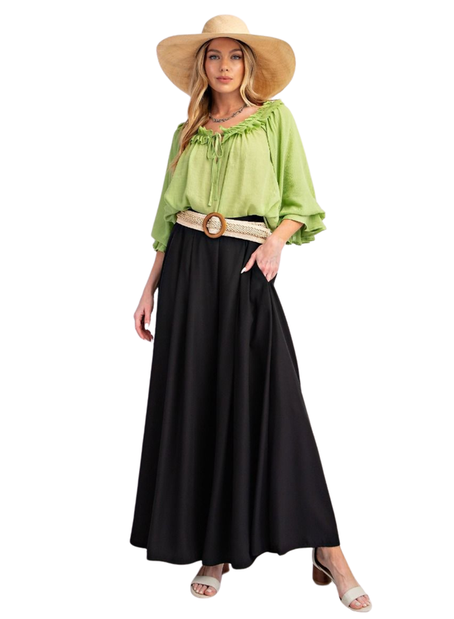 Chiffon Ruffle Top in Pear Green