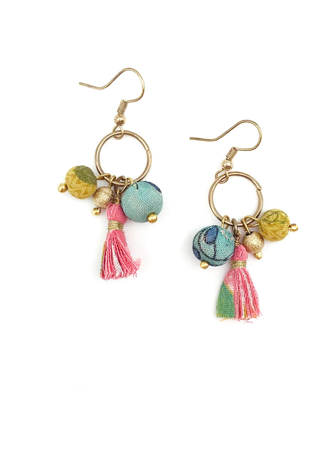 Aasha Bead & Tassel Earrings