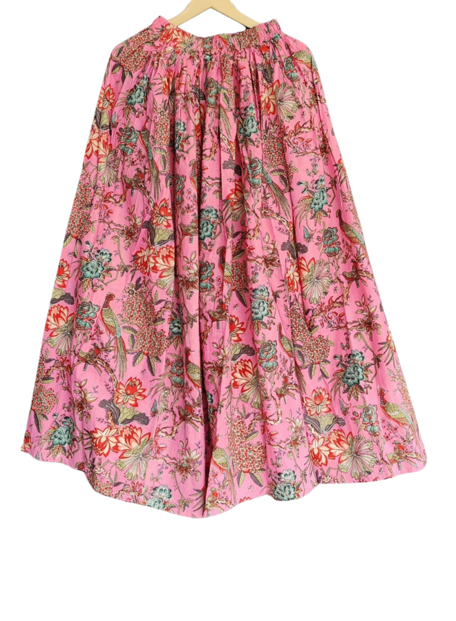 Bird Maxi Skirt In Pinky