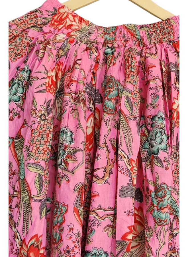 Bird Maxi Skirt In Pinky
