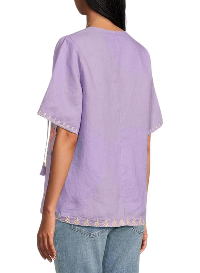 Johnny Was Ruffle Sleeve Field Blouse Calista in Bougainvillea