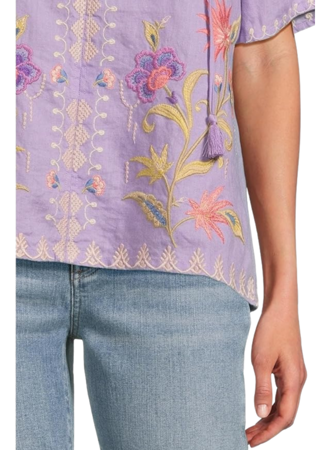 Johnny Was Ruffle Sleeve Field Blouse Calista in Bougainvillea
