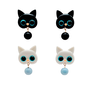 Blue Eyed Kitty Cat Earrings