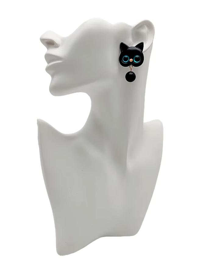 Blue Eyed Kitty Cat Earrings