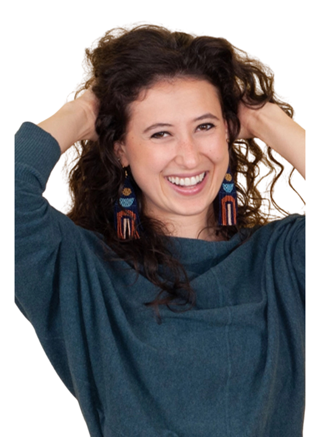 Beaded Balanced Earrings In Midnight Bronze