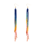 Beaded Fringe Duster Earrings in Deep Pop