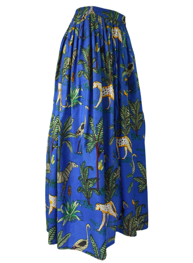 Leopard Maxi Skirt In Blue