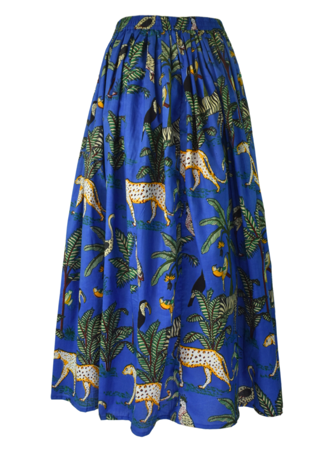 Leopard Maxi Skirt In Blue