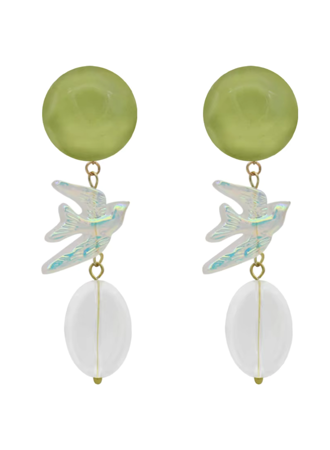 Green Dove Earrings