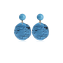 Blue Resin Circle Earrings