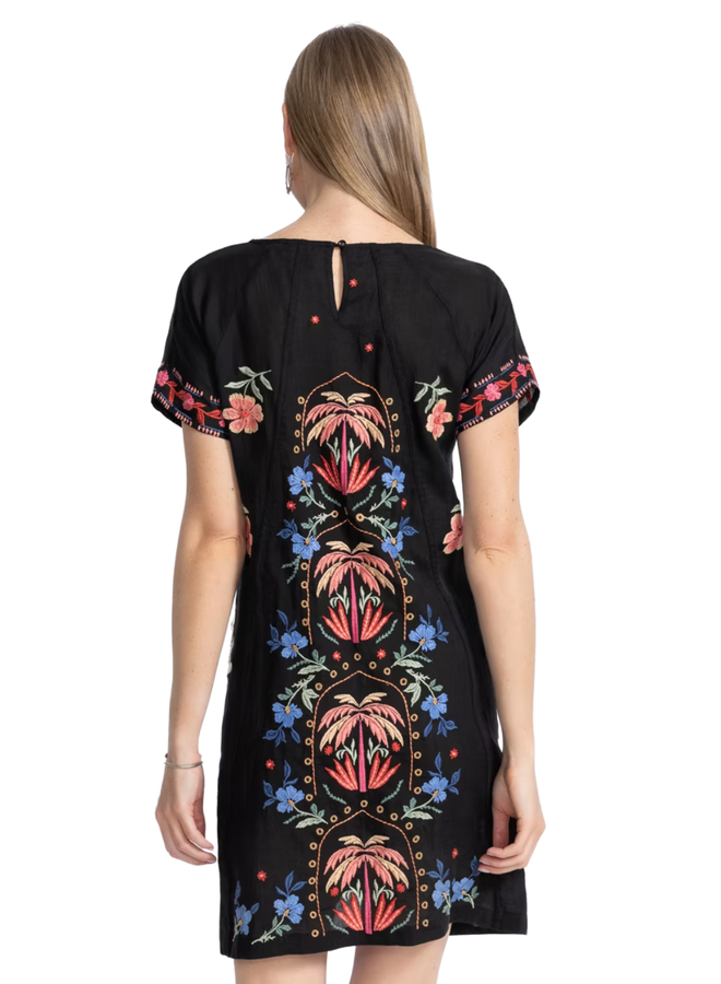 Johnny Was Raglan Seamed Dress Isla in Black