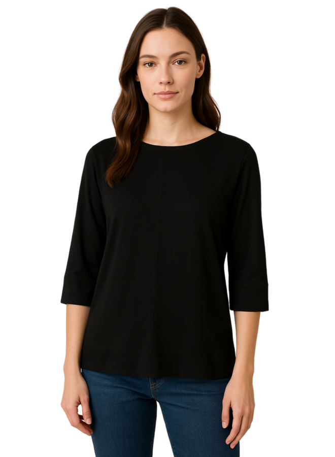 Renuar 3/4 Sleeve Tee in Black
