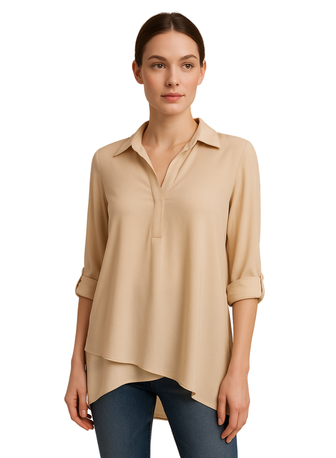 Renuar Soft And Beautiful Blouse In Cashew