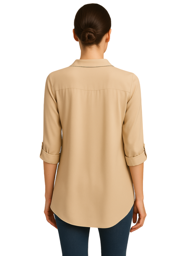 Renuar Soft And Beautiful Blouse In Cashew