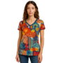 Johnny Was Janie Favorite Short Sleeve V-Neck Tee in Liberty Scarf
