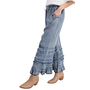 Ruffled Chambray Crop Pants