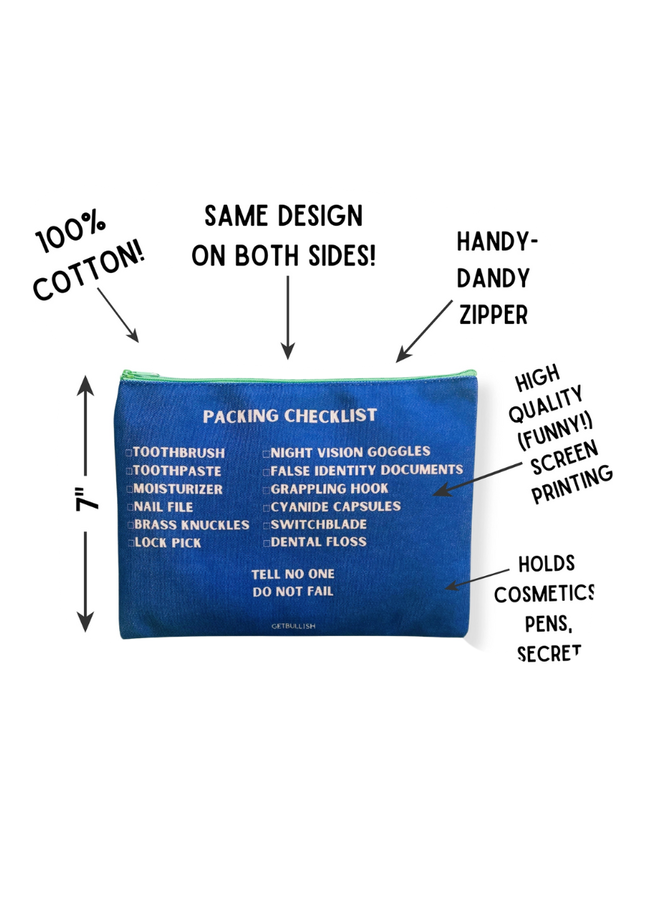 "Secret Agent" Make-Up Bag