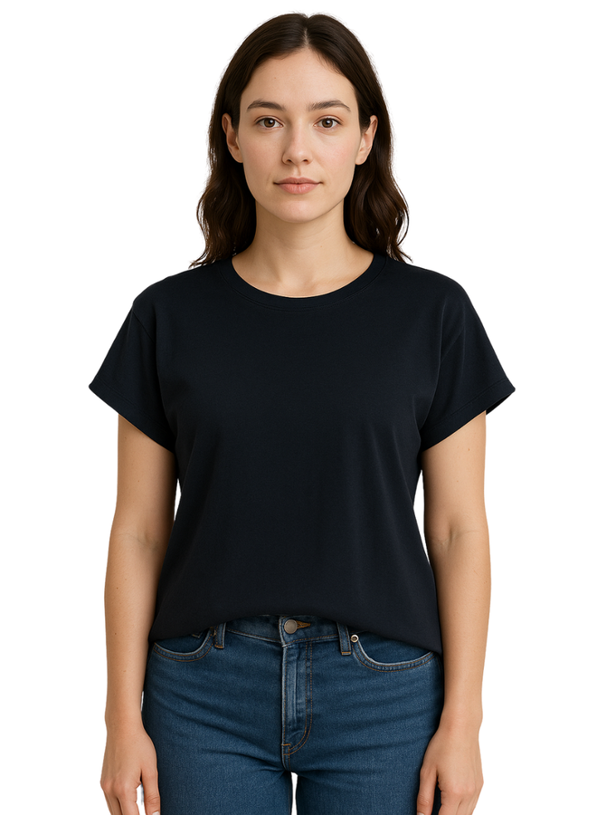 Renuar Drop Sleeve Tee In New Midnight