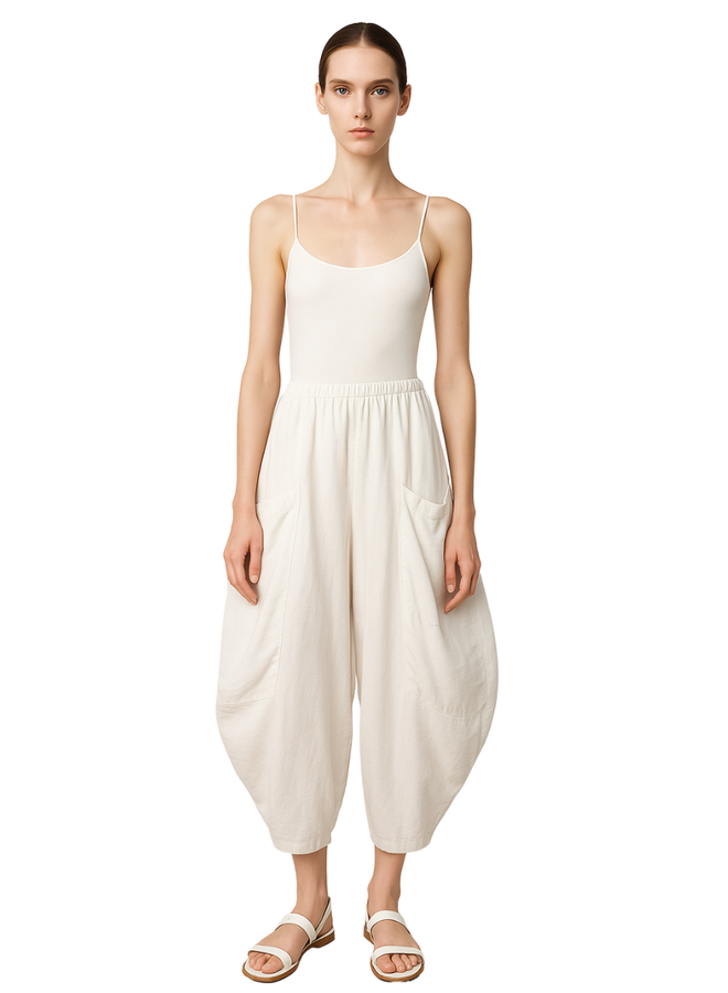Gerties Double Pocket Pant In Chalk
