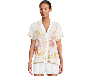 (取寄) ジョニー ワズ レディース パイパー アップリケ シャツ Johnny Was women Piper Applique Shirt Natural johnny-was-johnny-was-piper-