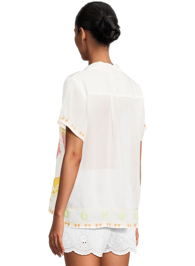 Johnny Was Piper Appliqué Shirt in Natural