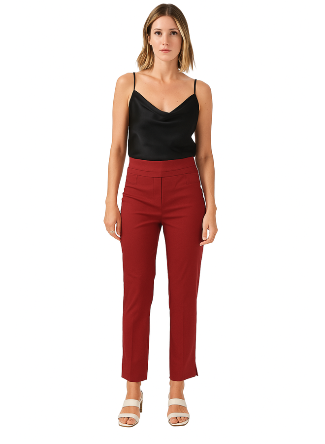 Renuar Cigarette Ankle Pant In Red Velvet