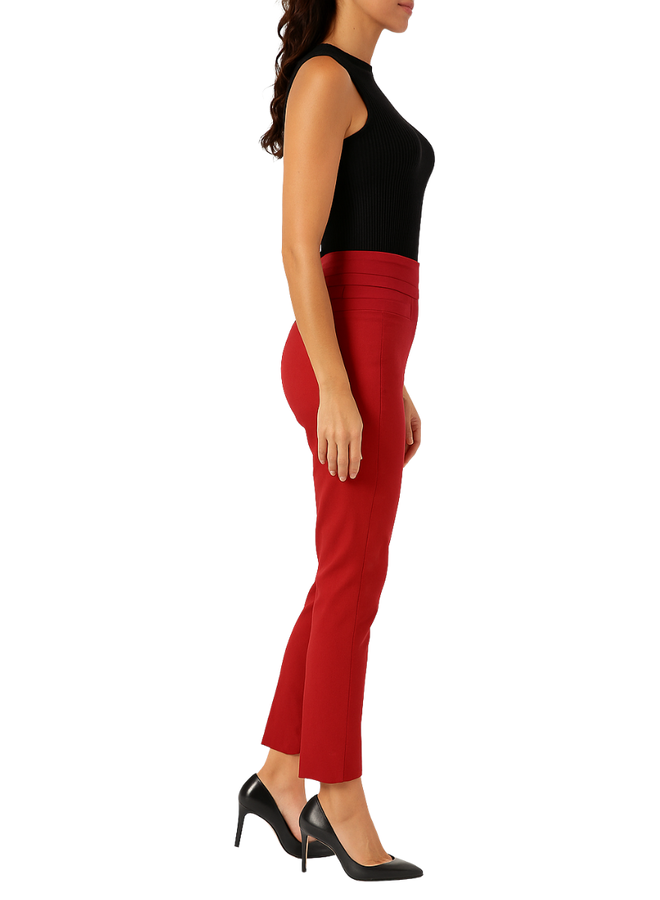 Renuar Cigarette Ankle Pant In Red Velvet