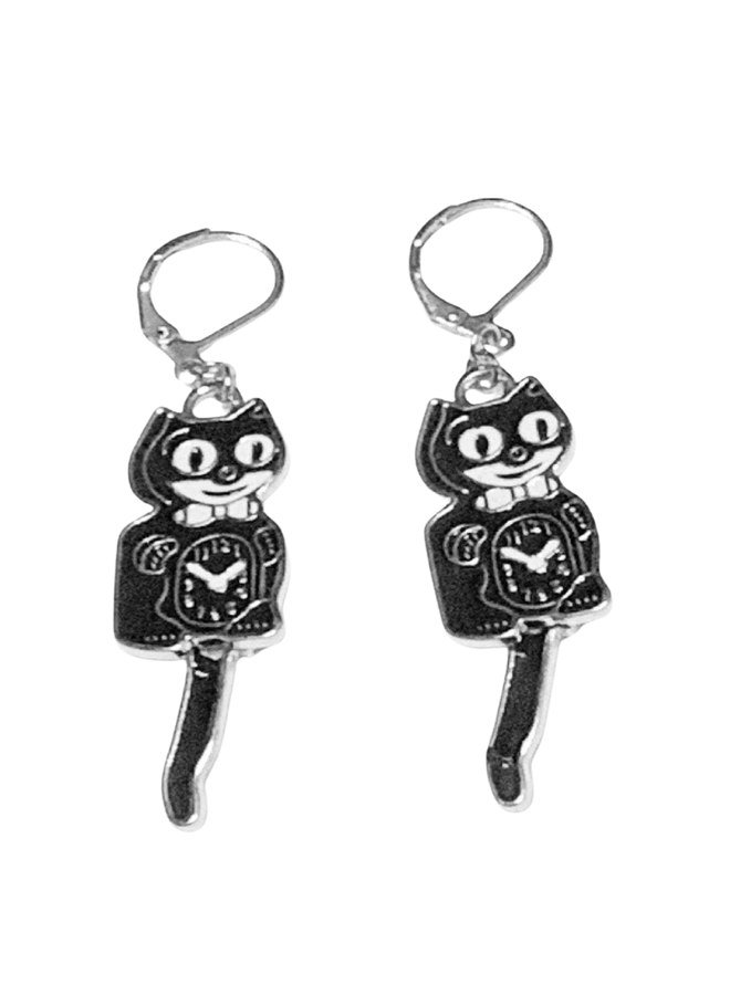 Kit-Cat Klock Silver Earrings