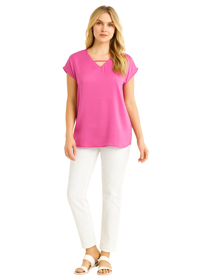 Renuar Soft Double Front Top In Lollipop
