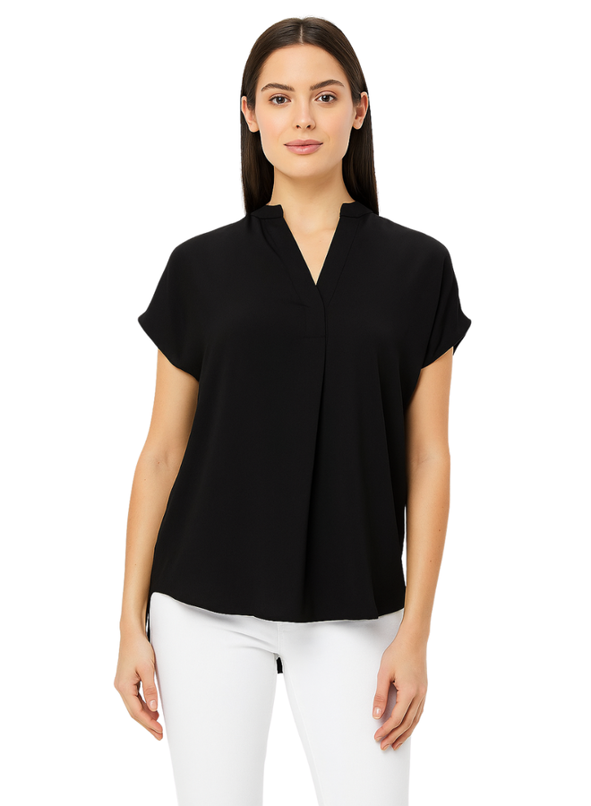 Renuar Essential Short Sleeve Top In Black